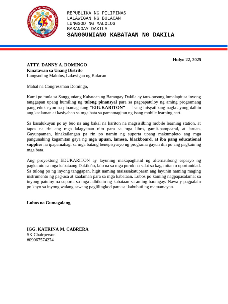 Request Letter Cong | PDF