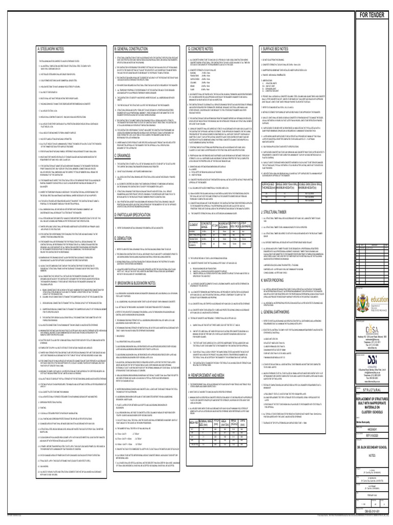 Construction Specifications and Notes | PDF | Concrete | Lumber