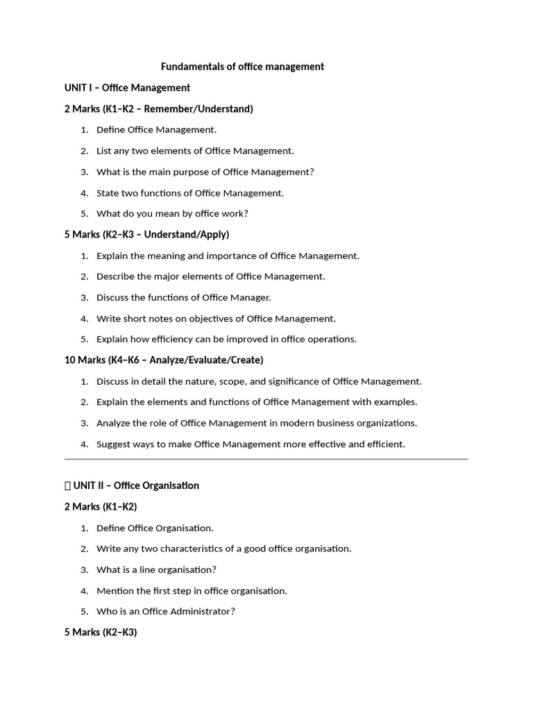 Office Management Fundamentals Guide | PDF