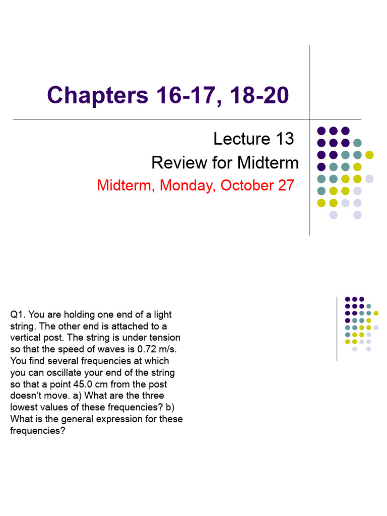 Midterm Review: Waves, Sound, and Electricity | PDF