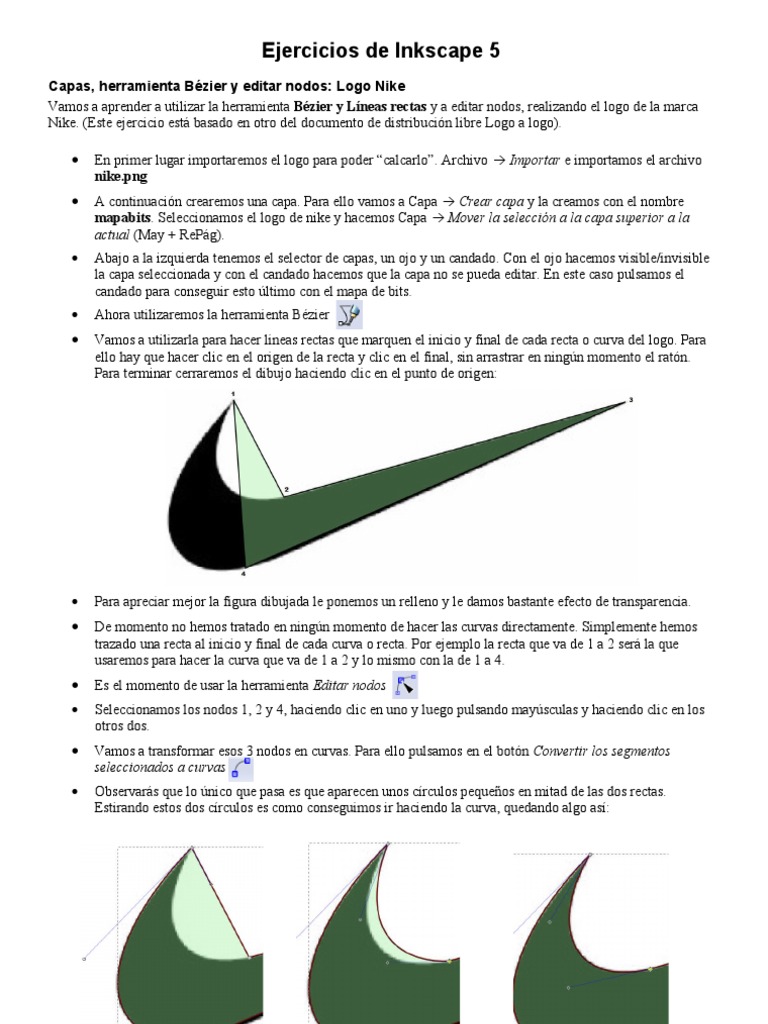 Logo Nike: Ejercicios en Inkscape | PDF