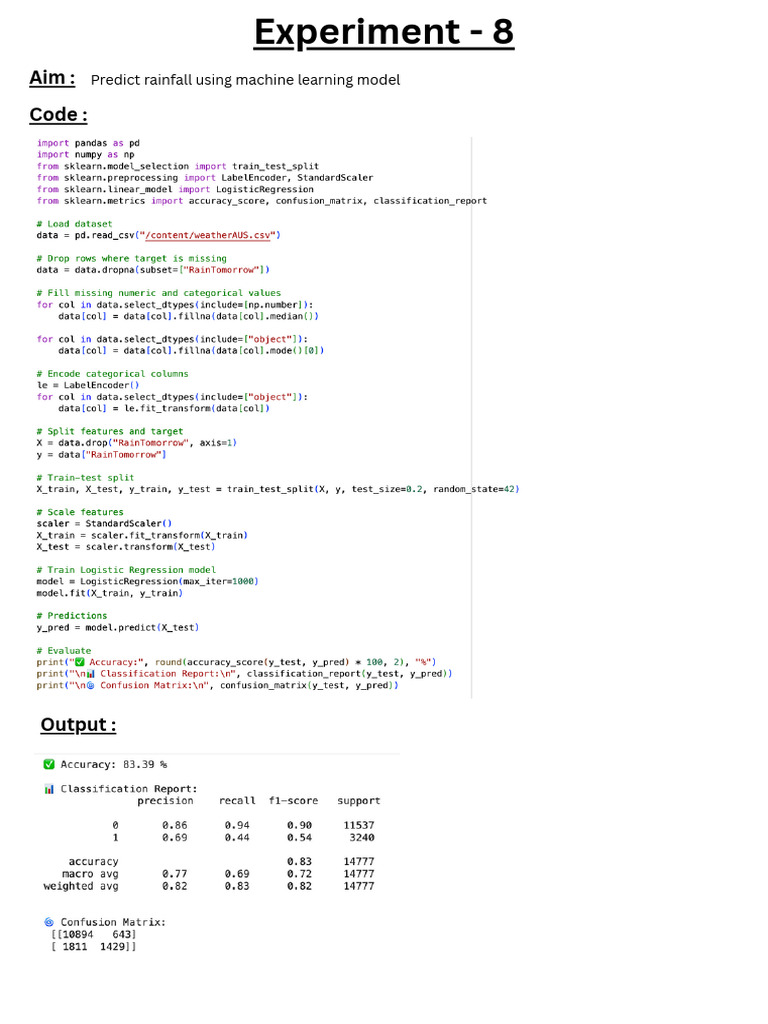 Predict Rainfall with Machine Learning | PDF