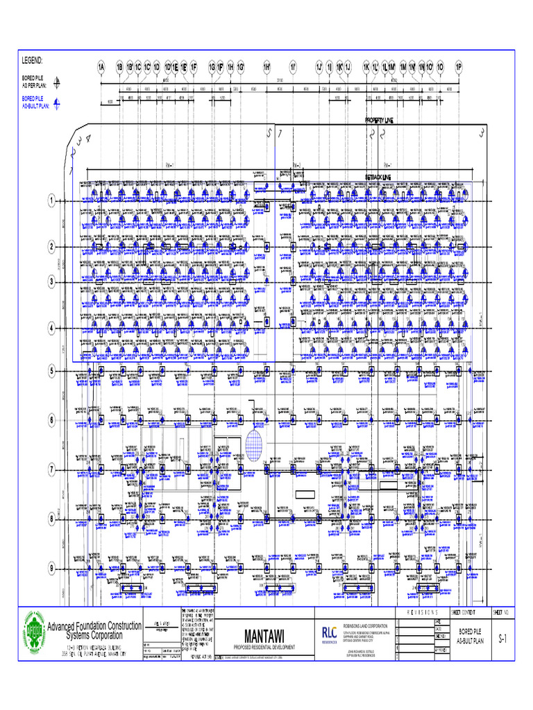 Bored Pile As-Built Plans for Development | PDF