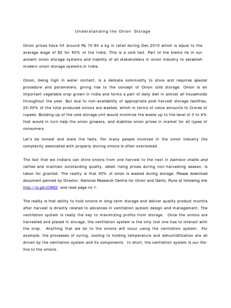 Understanding The Onion Storage PDF Ventilation (Architecture