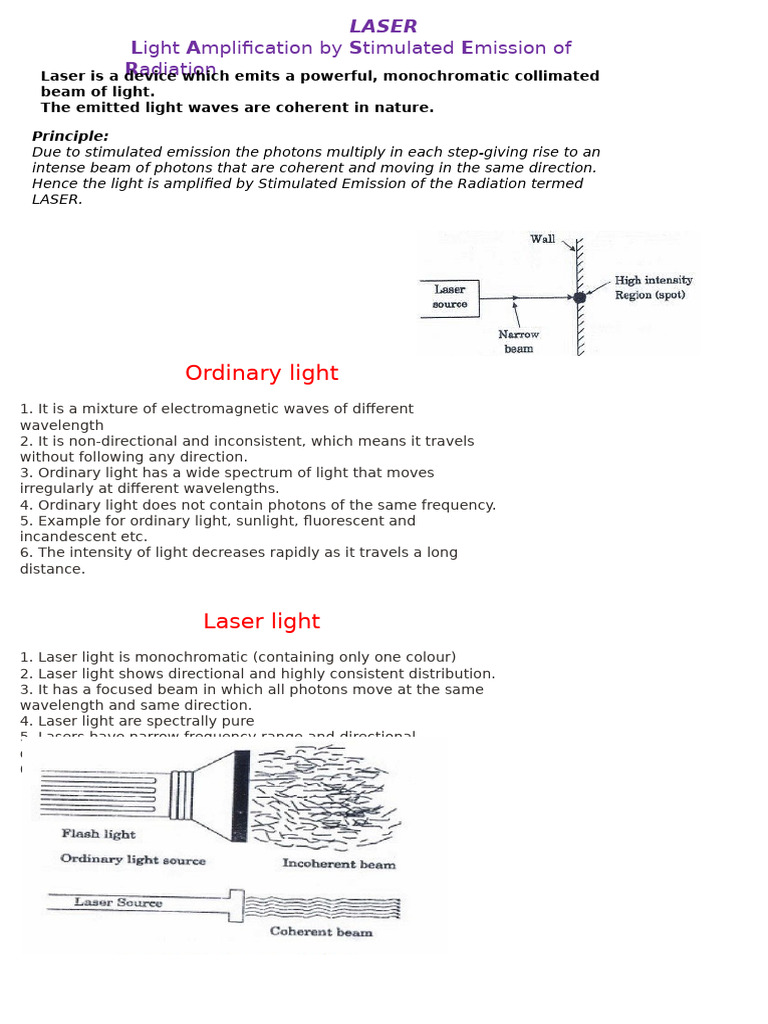 LASER__2024-25[1] | PDF | Laser | Emission Spectrum