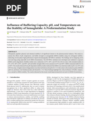 semaglutide temperature stability Semaglutide Stability: pH, Temp, Buffer Effects | PDF | Biochemistry