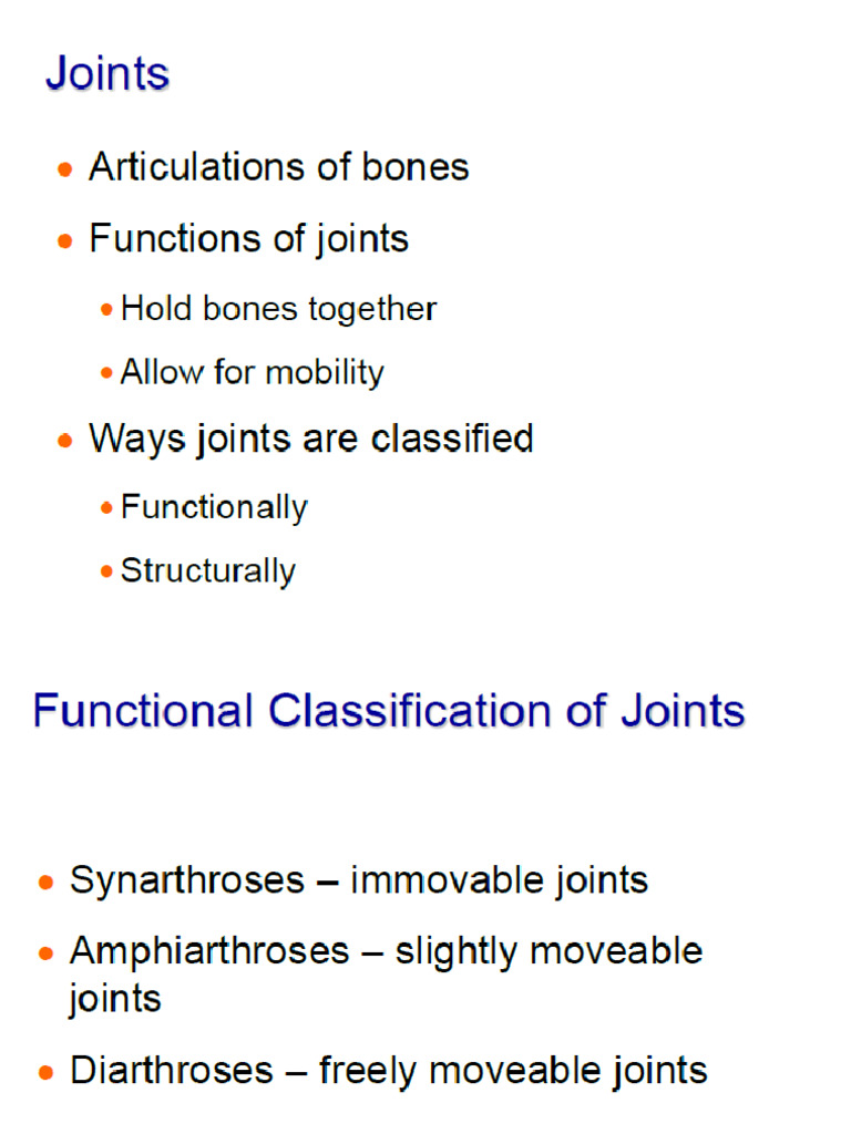 Joints in Human Anatomy | PDF
