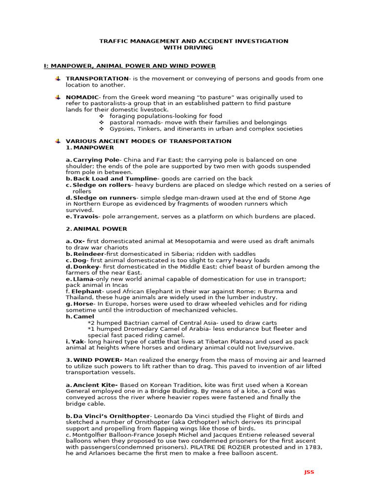 Traffic Management and Accident Investigation With Driving | PDF ...