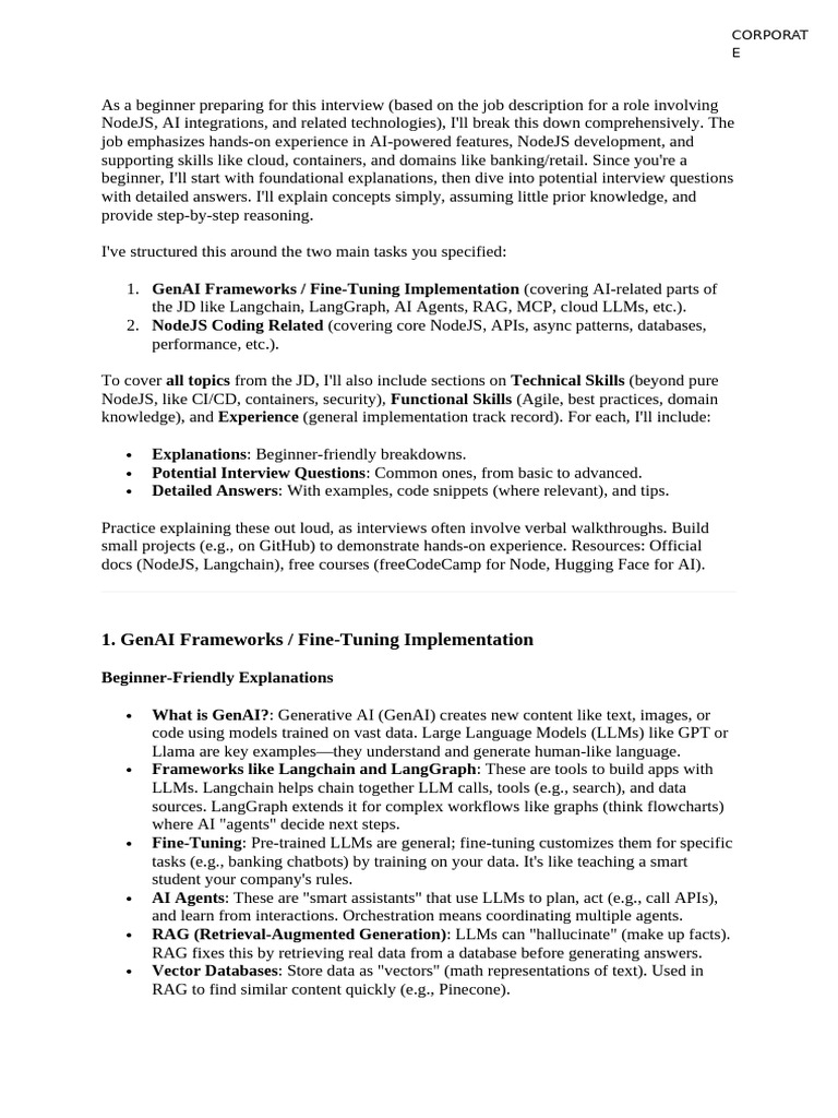 NodeJS & AI Interview Prep Guide | PDF | Information Technology ...