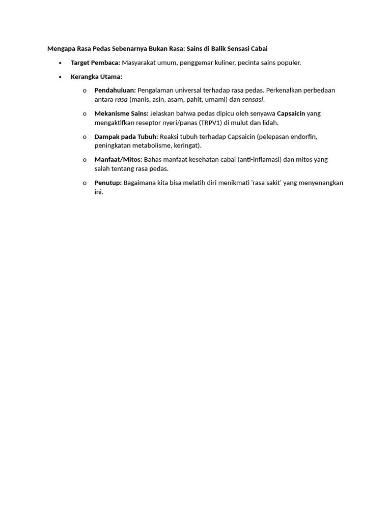 Mengapa Rasa Pedas Sebenarnya Bukan Rasa | PDF