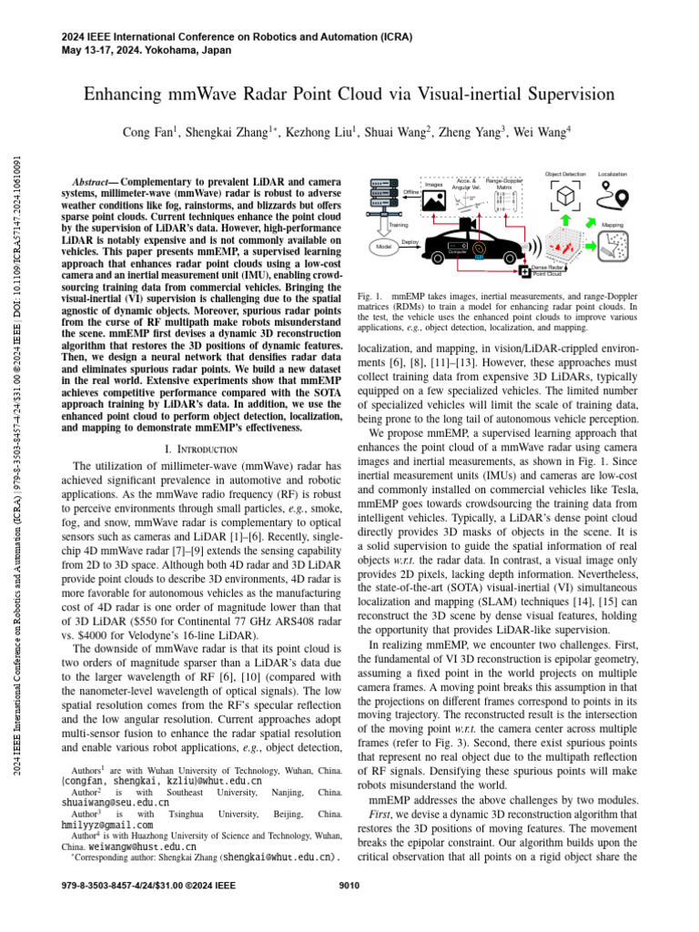 Enhancing MmWave Radar Point Cloud Via Visual-Inertial Supervision ...