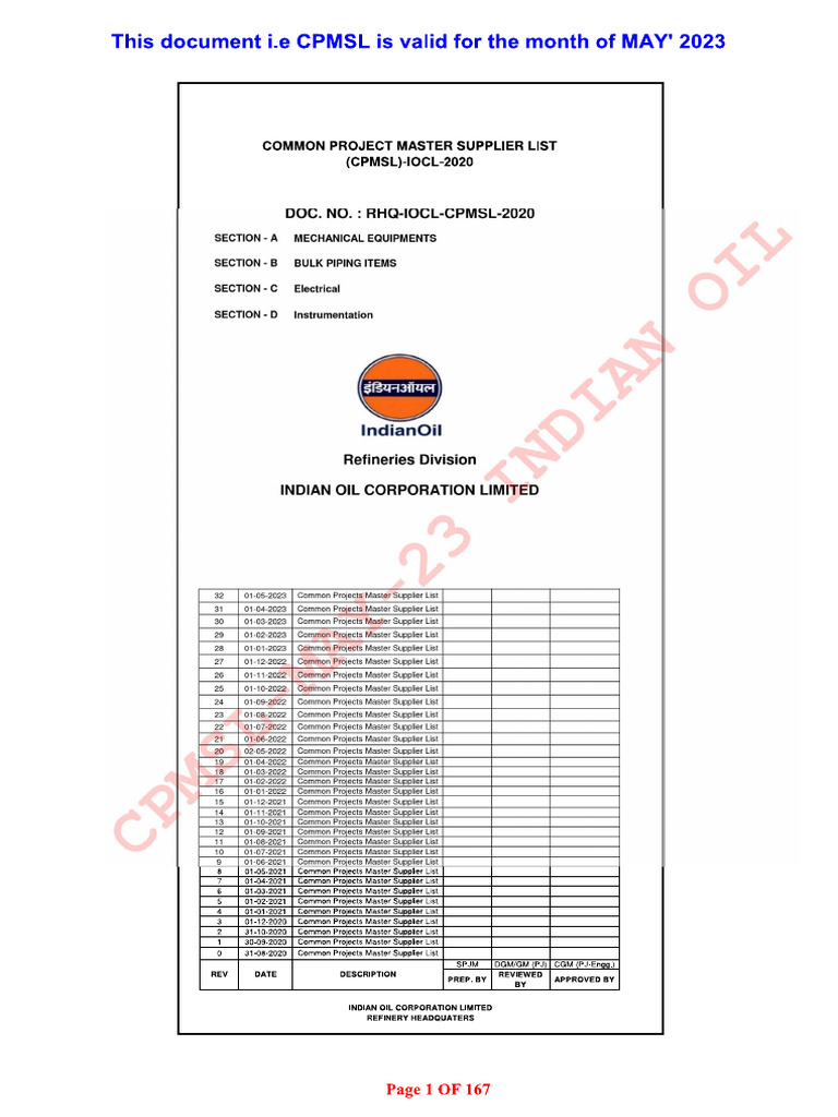 IOCL Master Supplier | PDF