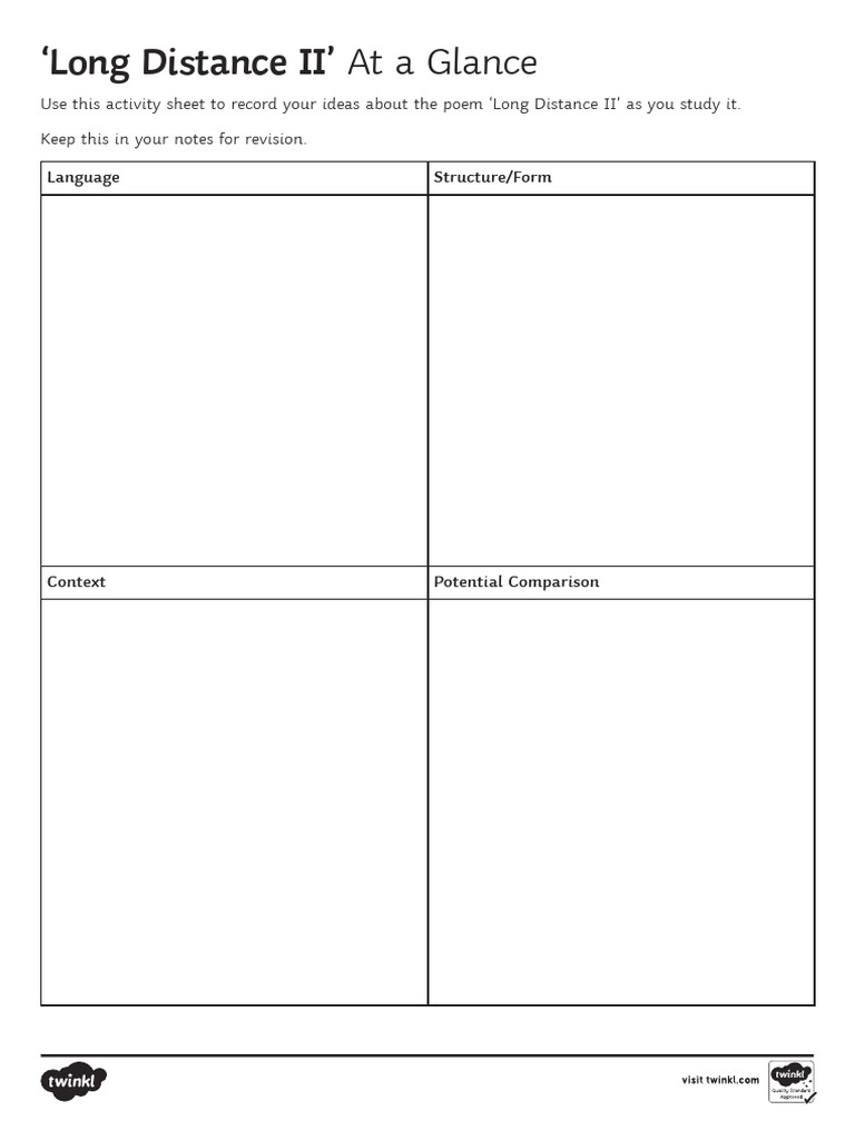 Analyzing 'Long Distance II' Poem | PDF