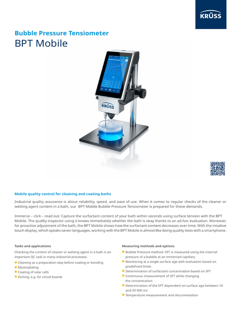 Mobile Bubble Pressure Tensiometer | PDF | Surfactant | Applied And ...