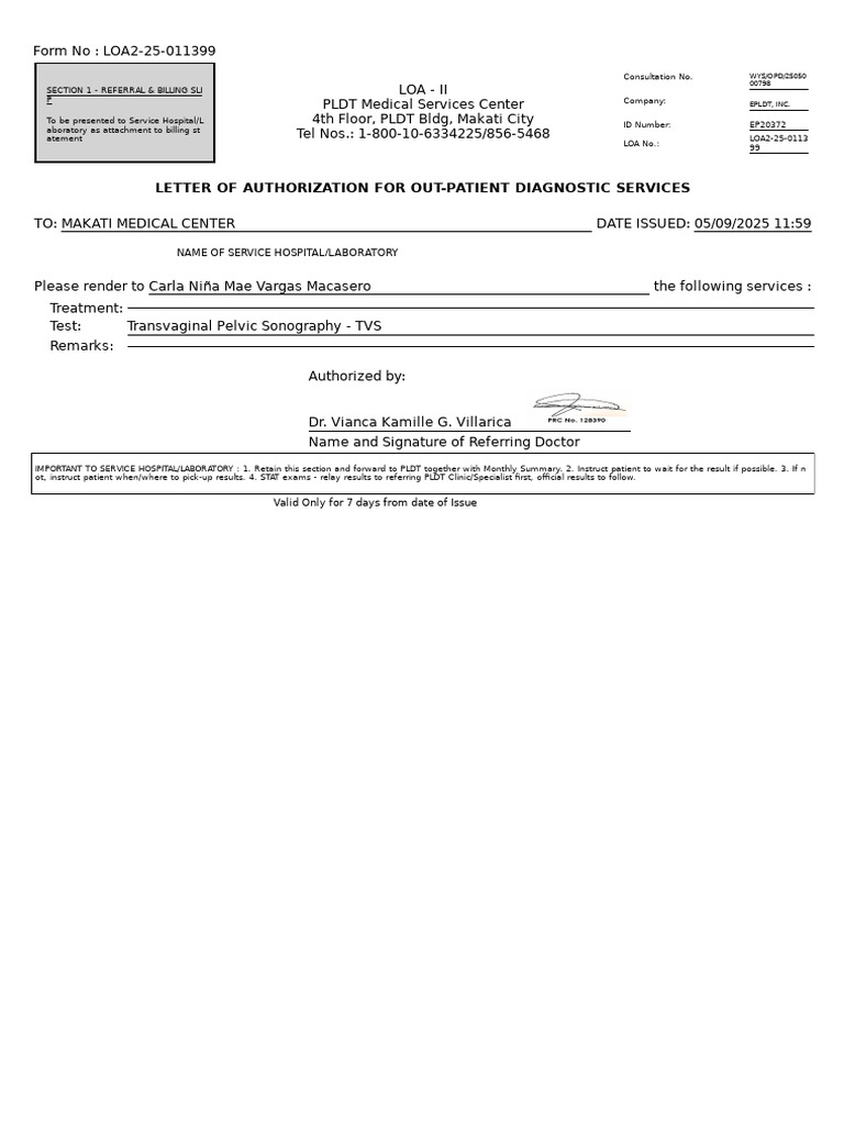 LOA2 - Referral For Diagnostic and P.T. - 2025-05-09T141116.449 | PDF ...