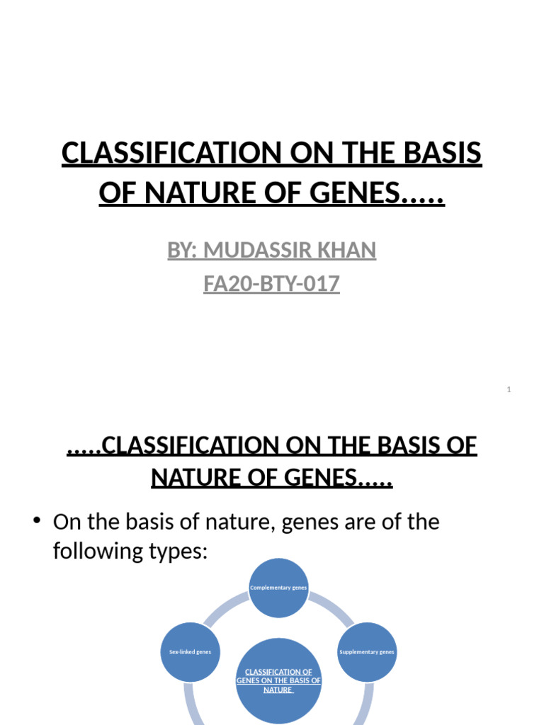 Gene Classification Types Explained | PDF | Dominance (Genetics) | Genotype