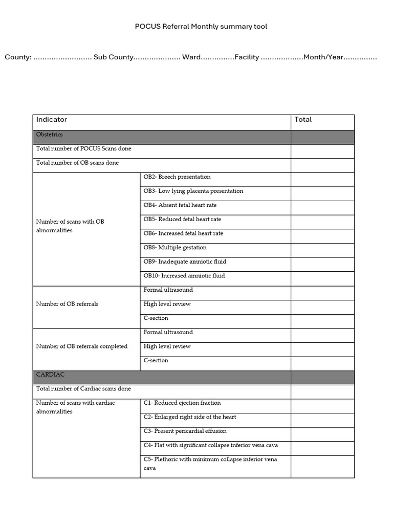 POCUS Referral Summary Tool Final | PDF | Heart | Echocardiography