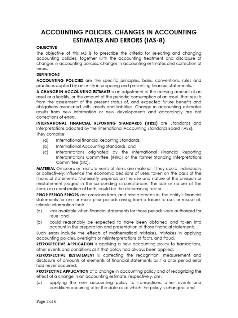 IAS-8 | PDF | International Financial Reporting Standards | Fair Value
