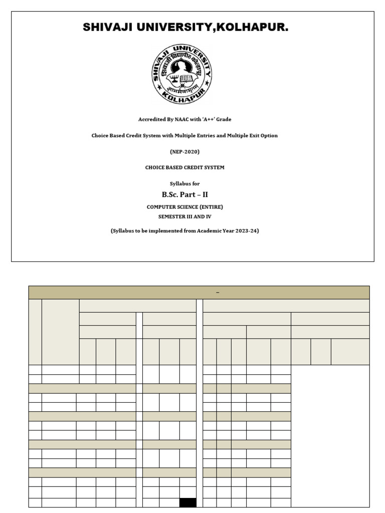 B.Sc. Computer Science Syllabus 2023-24 | PDF | Relational Model ...