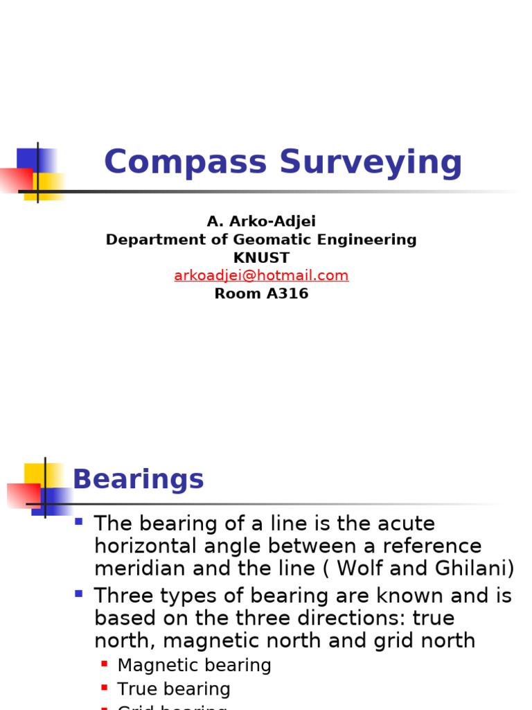 MORGAN WIASE Lesson 3 - Compass Surveying | PDF | Compass | Navigation