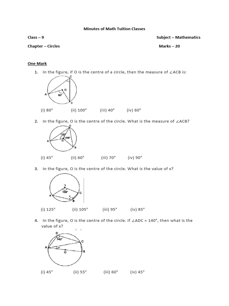Circles | PDF | Circle | Perpendicular