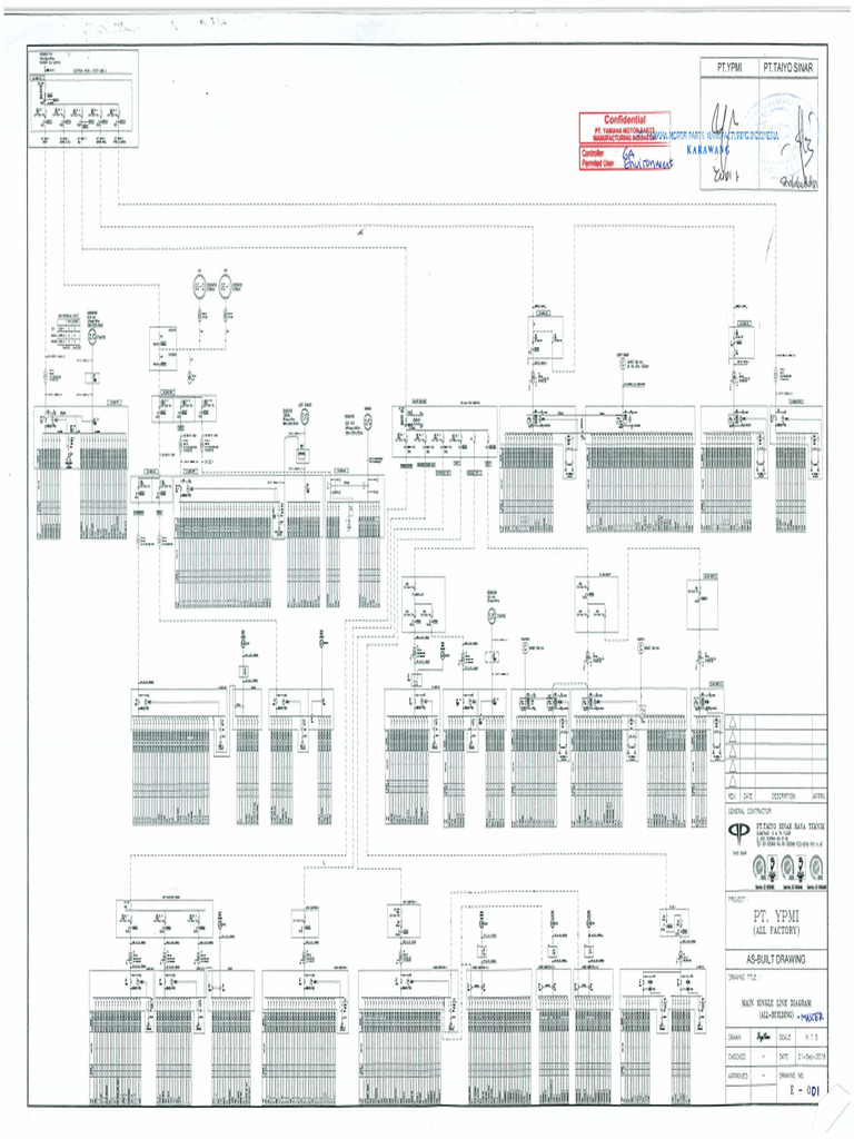 (E-001) Main Sigle Line Diagram All Building | PDF