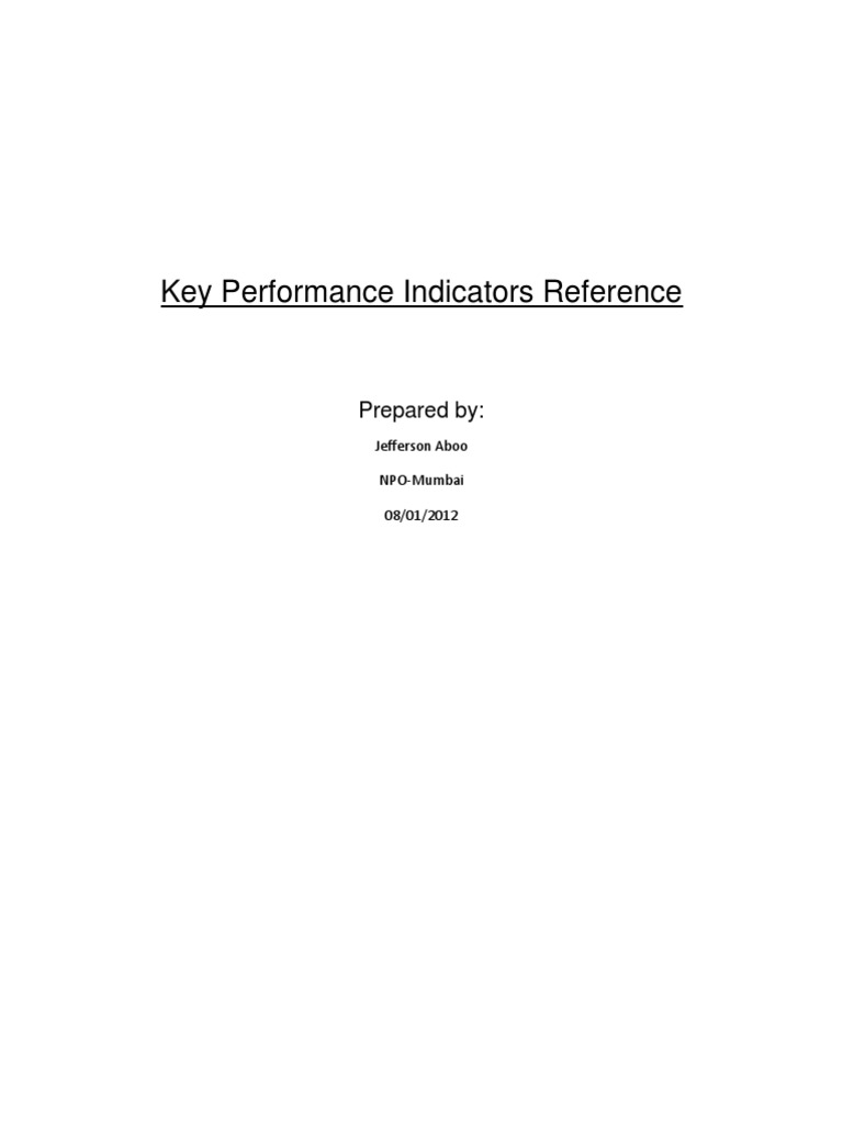 Key Performance Indicators Reference | PDF | High Speed Packet Access ...