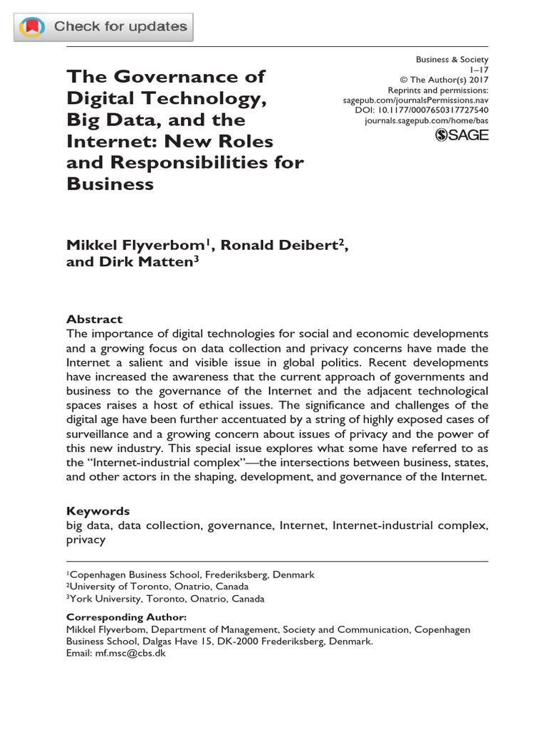 Governance of Digital Tech and Privacy | PDF | Governance | Internet