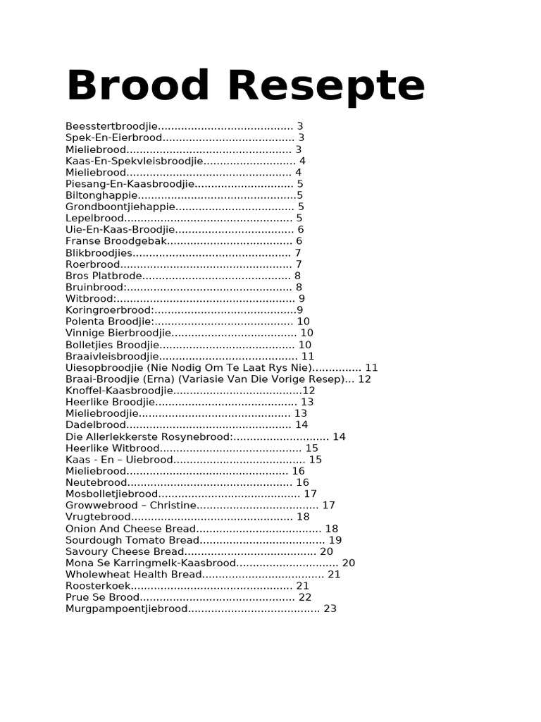 Brood Resepte | PDF
