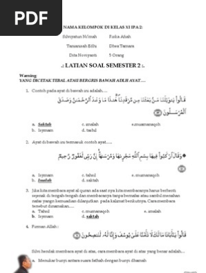 Contoh Soal Al Quran 1