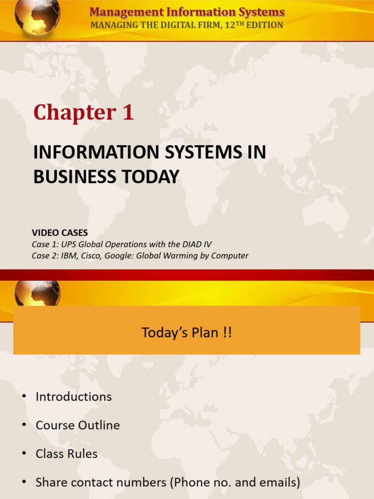 Week 1 - Info Systems in Business | PDF | System | Information