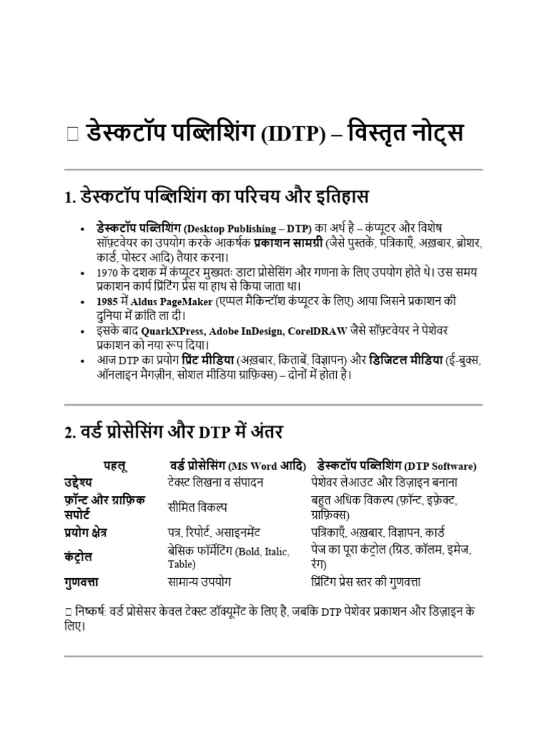 BCOM Ist Year CA-Voc-DTP-Ist Unit Notes | PDF