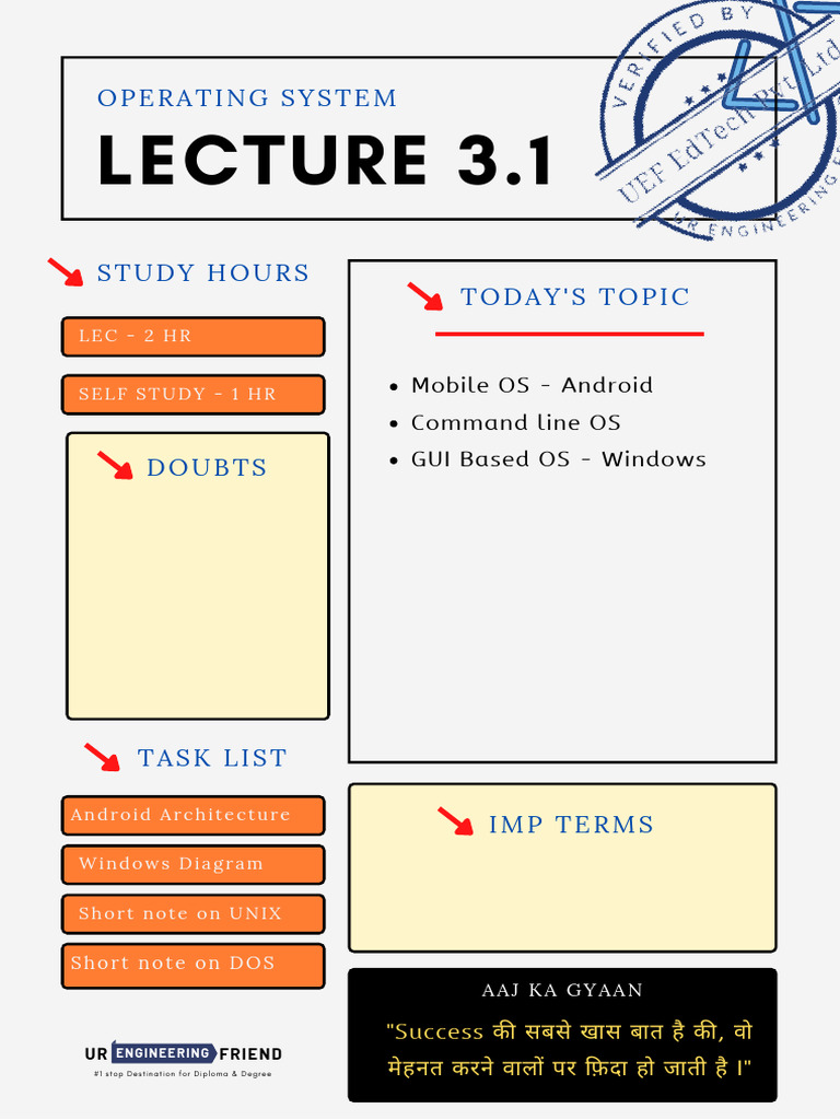 Osy Lecture 3.1 Notes - Msbte Next Icon | PDF | Android (Operating ...