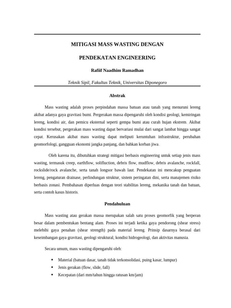 Paper Mitigasi Mass Wasting | PDF