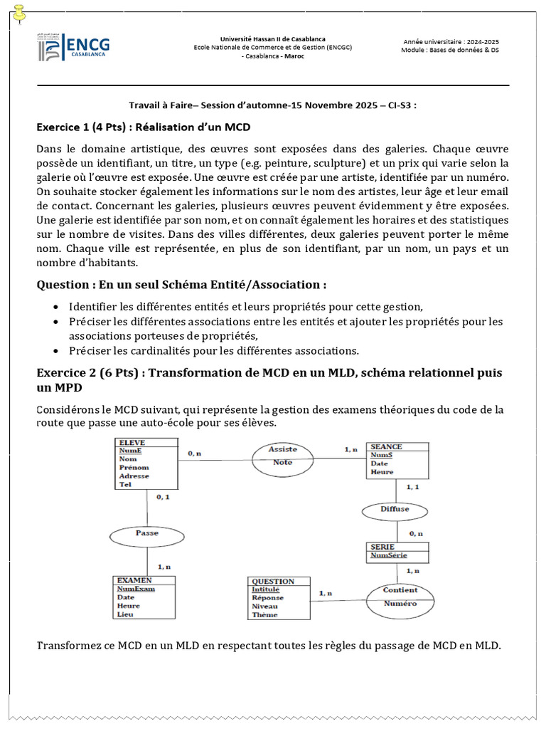 MCD et MLD en Bases de Données CI S3 | PDF | Bases de données | Business