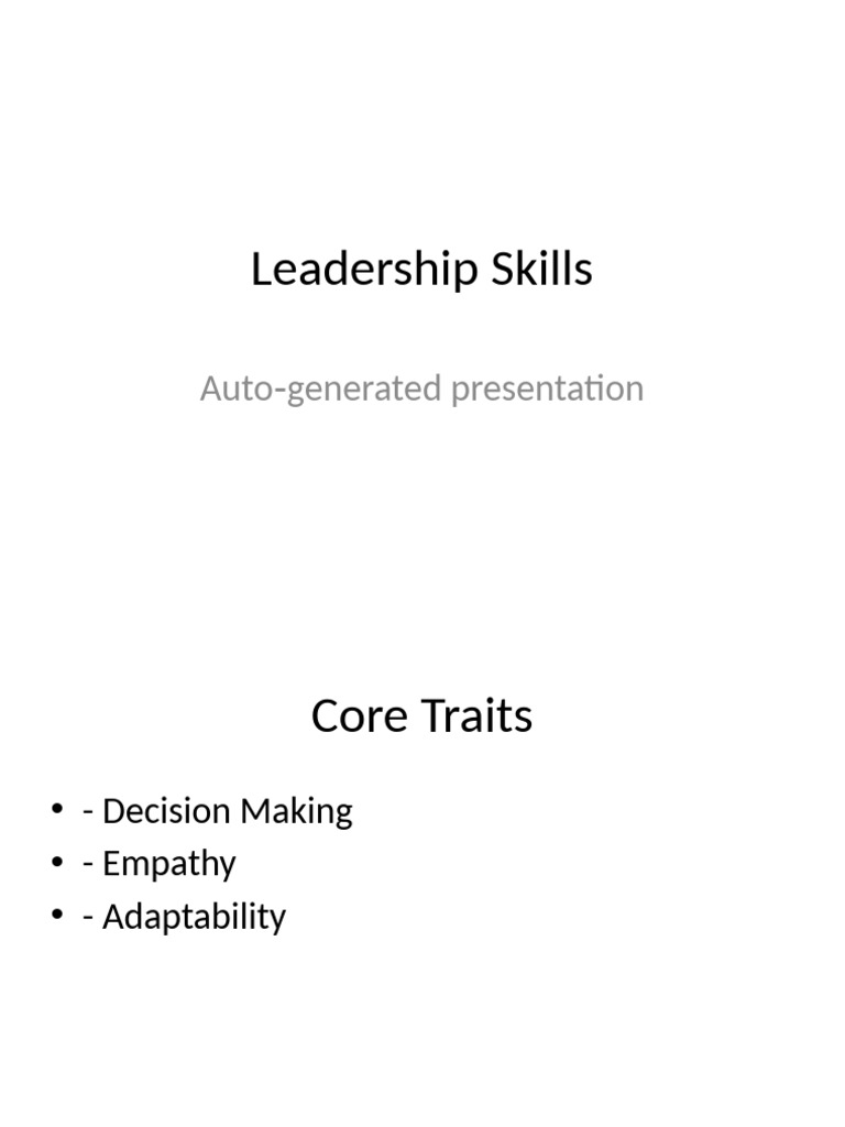 Leadership Skills | PDF