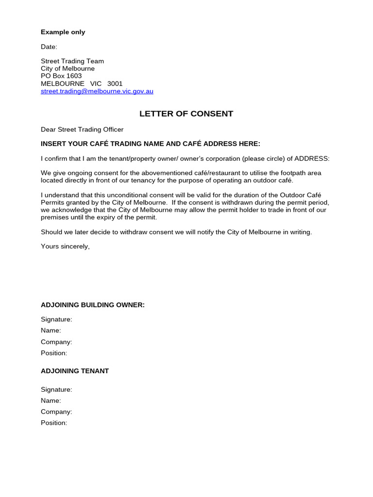 Sample Consent Letter Example | PDF