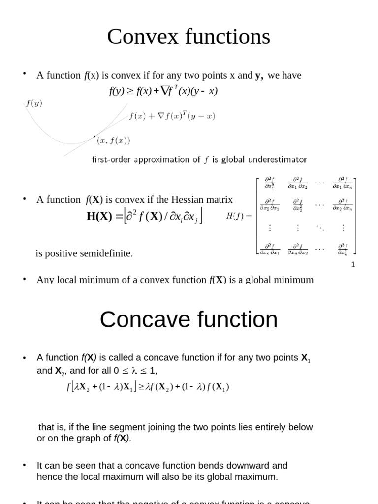 Convex and Concave Functions Explained | PDF | Mathematics | Applied ...