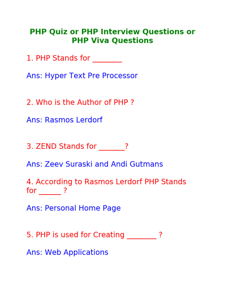 PHP Viva | PDF | Php | Databases