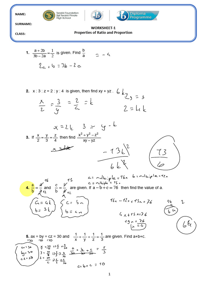 Ratio and Proportion Worksheet Guide | PDF | Chess | Chess Theory