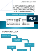 Pembuatan Deterjen Dengan Bahan Aktif Surfaktan Metil Ester