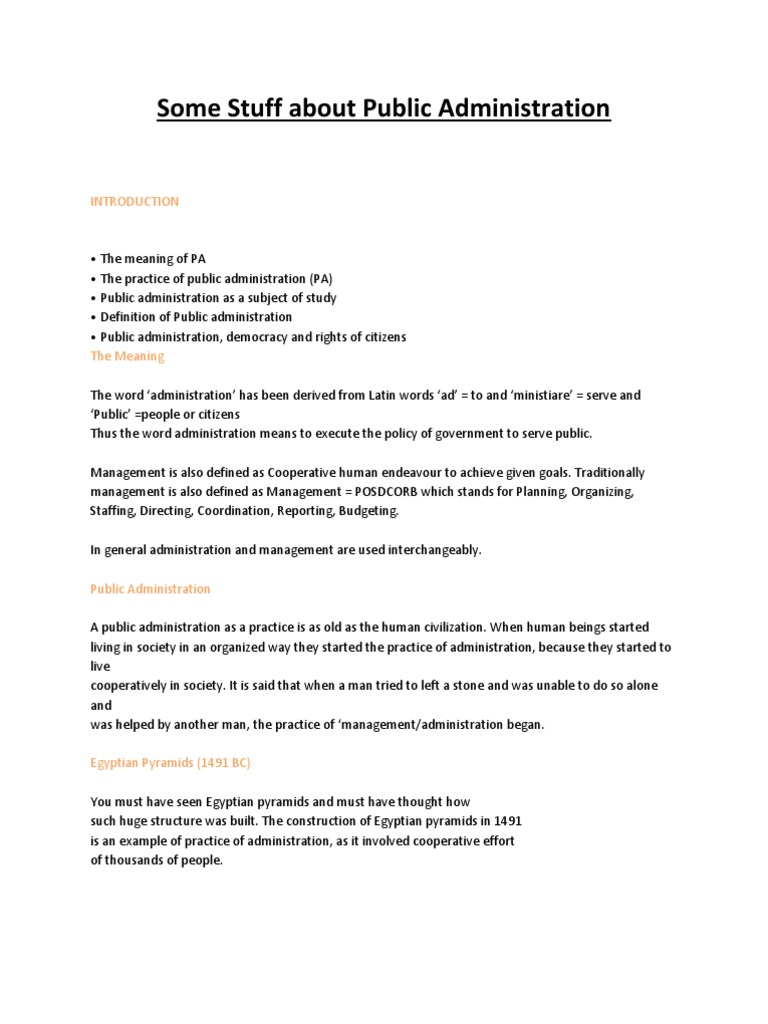 Understanding Public Administration Basics | PDF | Public ...