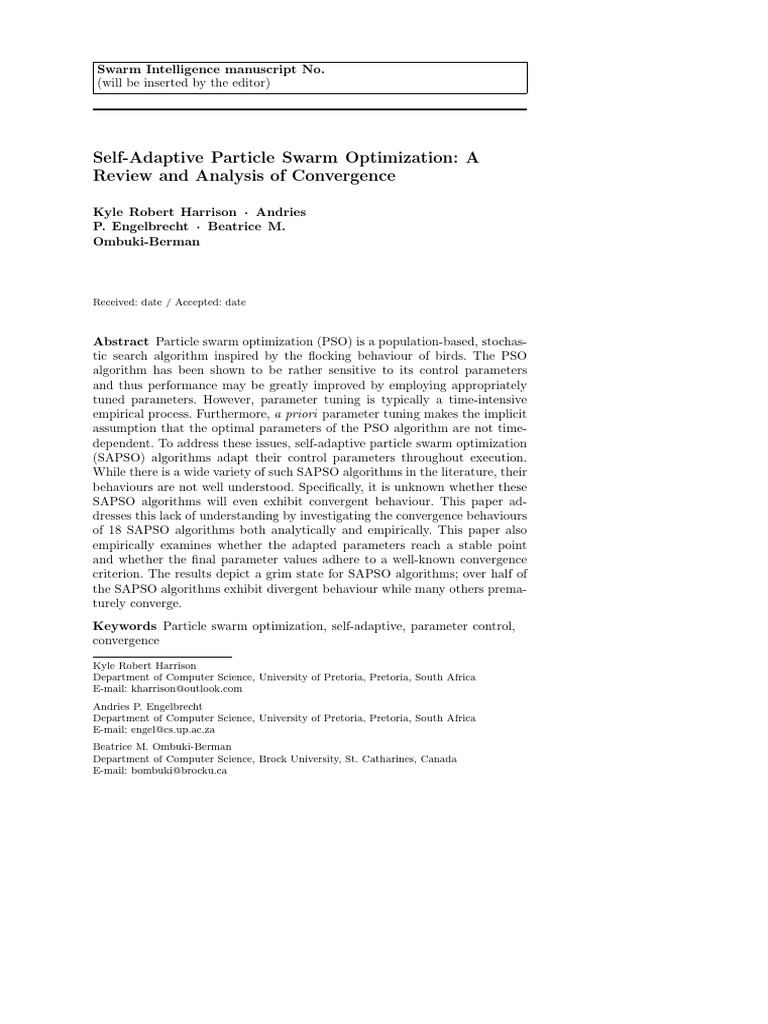 Harrison SelfAdaptive 2018 | PDF | Algorithms