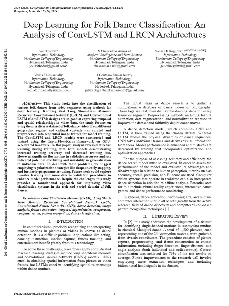 Deep Learning for Folk Dance Detection | PDF | Deep Learning | Machine ...