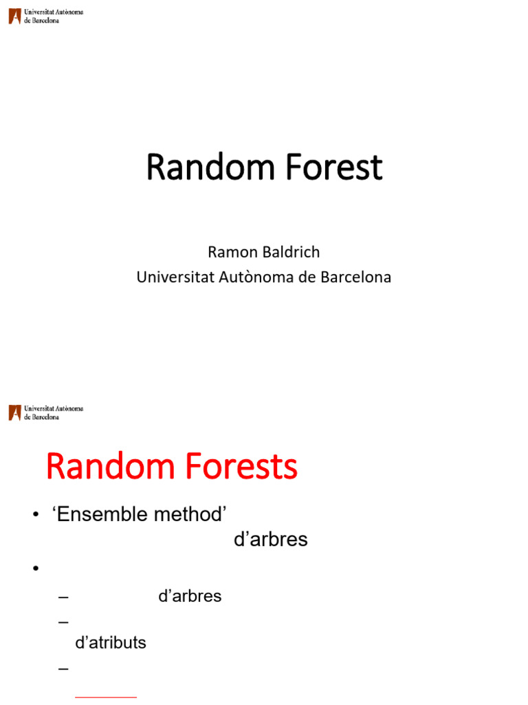 AC-ED L06 - Random Forest | PDF | Errors And Residuals | Algorithms