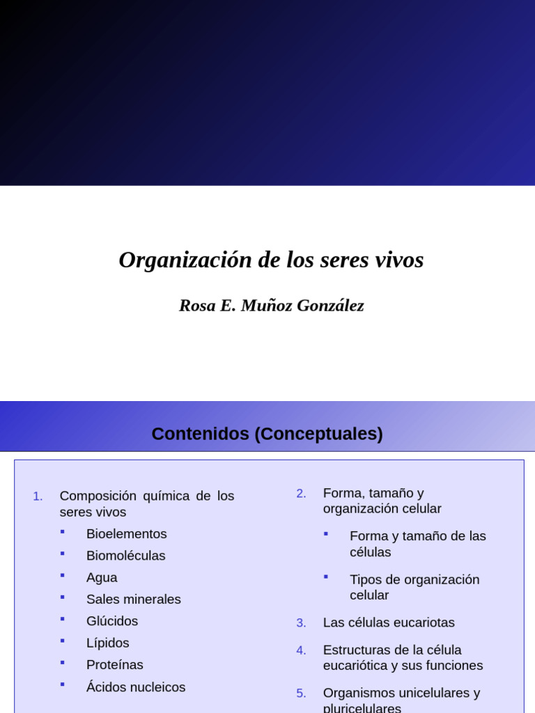 Unidad 7 Organización de Los Seres Vivos | PDF | Organismos | Biología ...