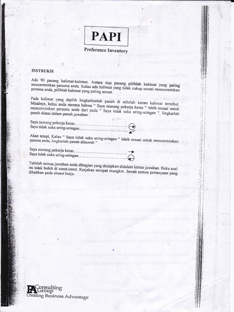 Soal Test PAPI | PDF