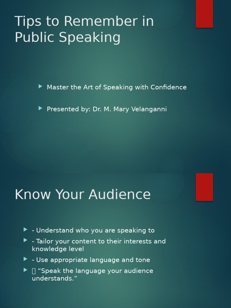 Public Speaking Tips for Confidence | PDF