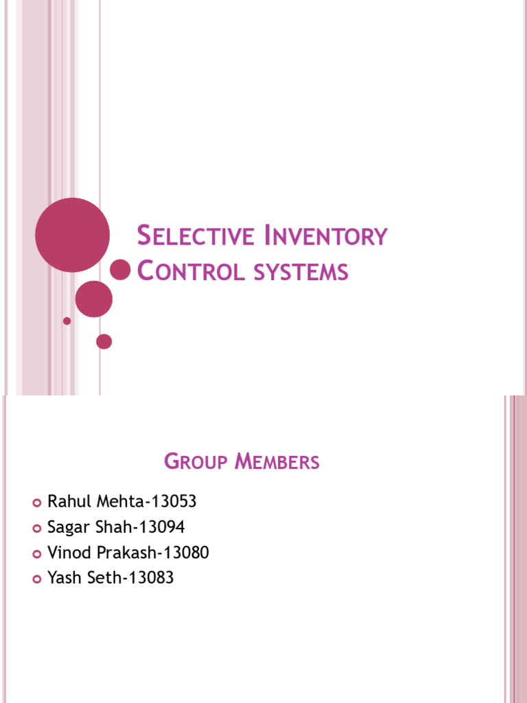 Effective Inventory Control Systems | PDF | Inventory | Demand