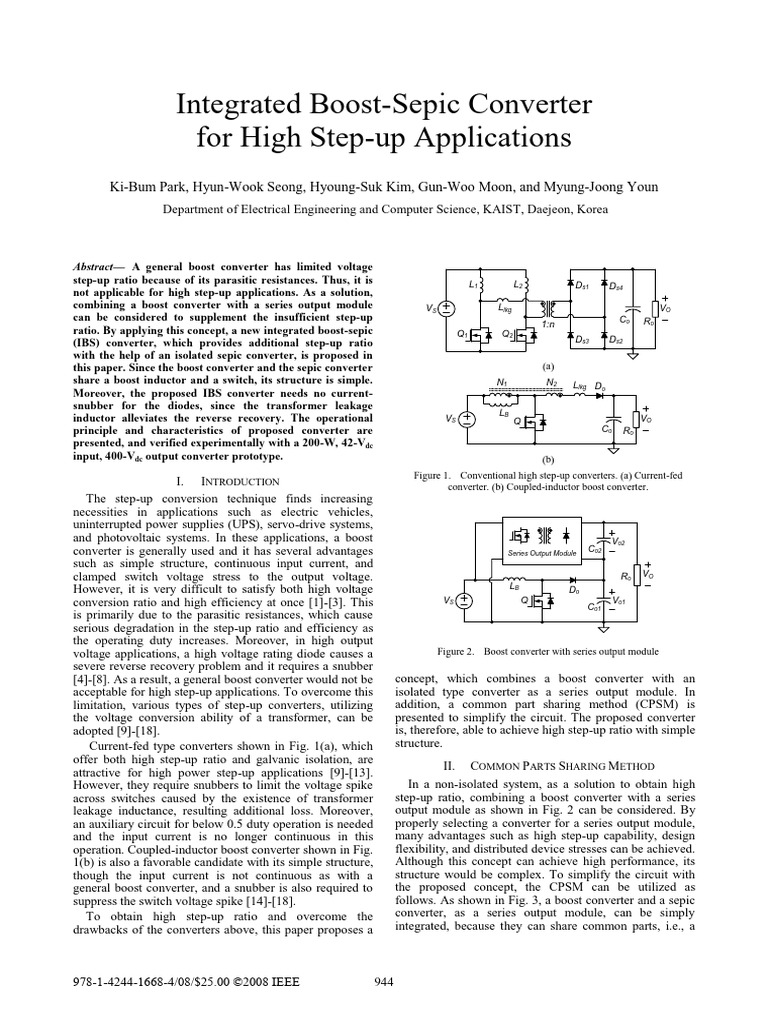 Integrated Boost-Sepic Converter | PDF | Transformer | Diode
